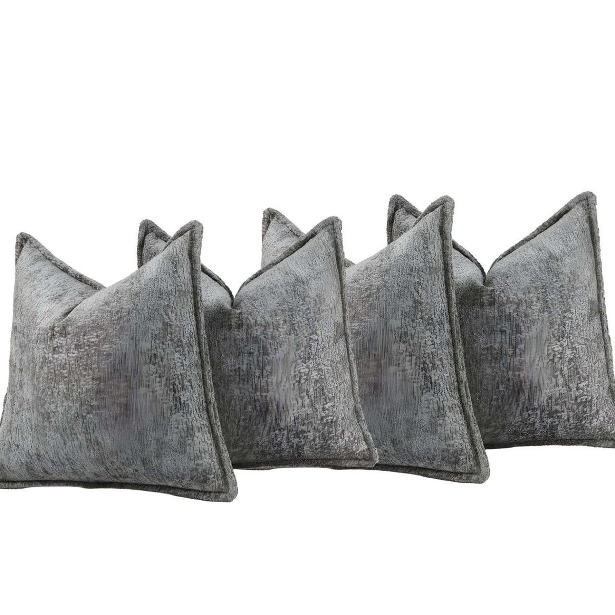 GENERICO - SET DE 4 FUNDAS DE COJIN CHENILLE 45x45 GRIS