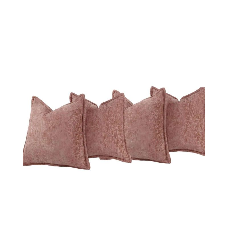 GENERICO - SET DE 4 FUNDAS DE COJIN CHENILLE 45x45 ROSA