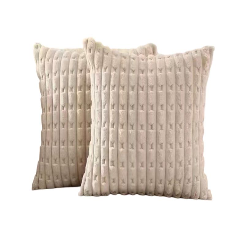 GENERICO - Par de Fundas de Cojín Estilo Bambú Beige