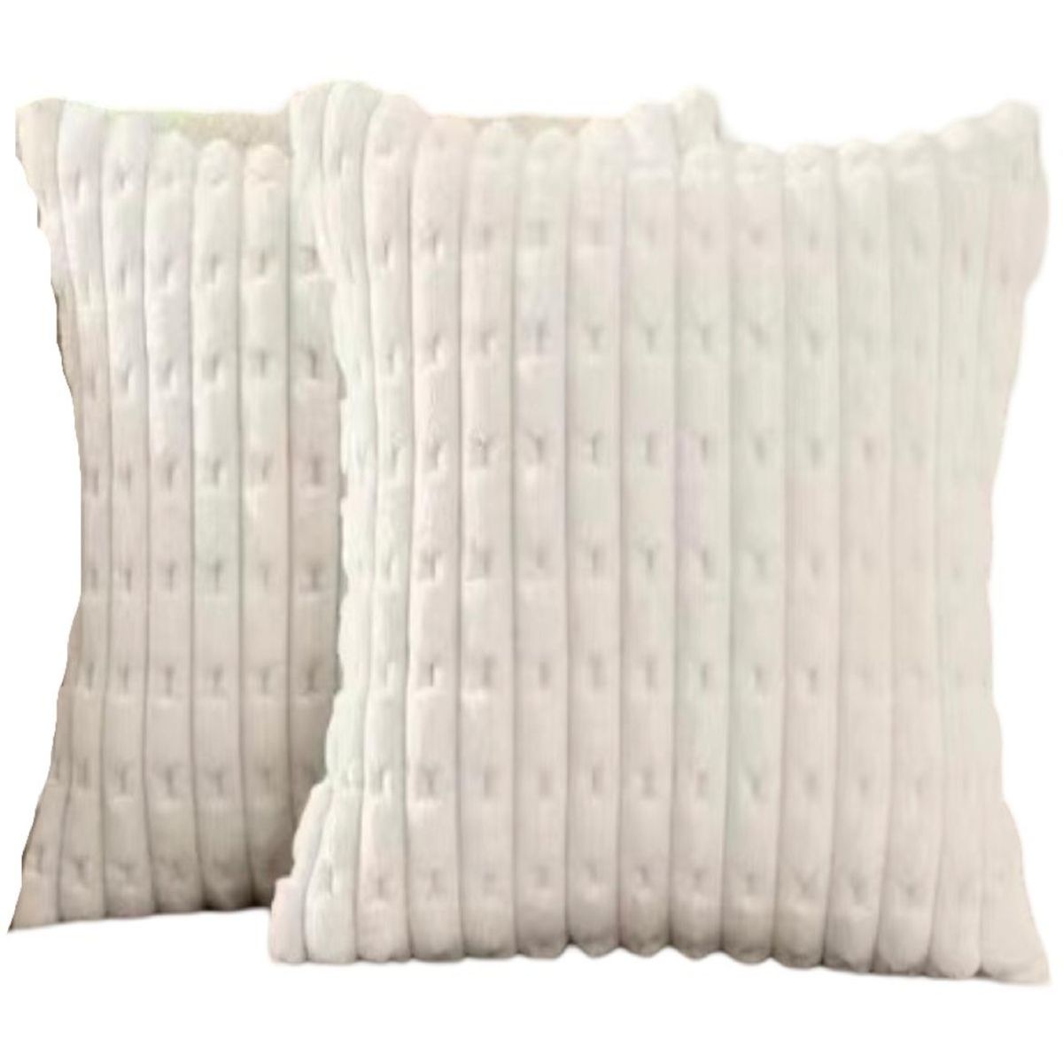 GENERICO - Par de Fundas de Cojín Estilo Bambú Blanco