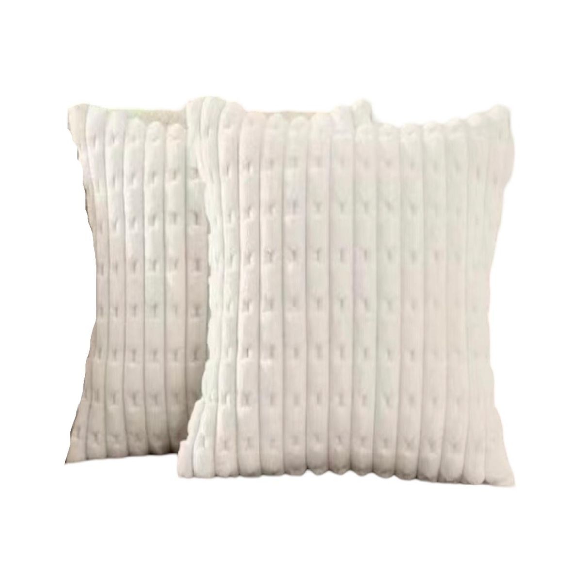 GENERICO - Par de Fundas de Cojín Estilo Bambú Blanco