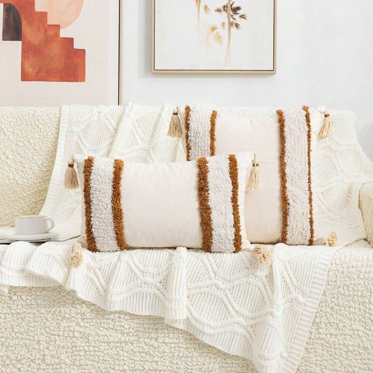 GENERICO - SET 4 FUNDA PARA COJIN MODELO BOHO 45X45 B2