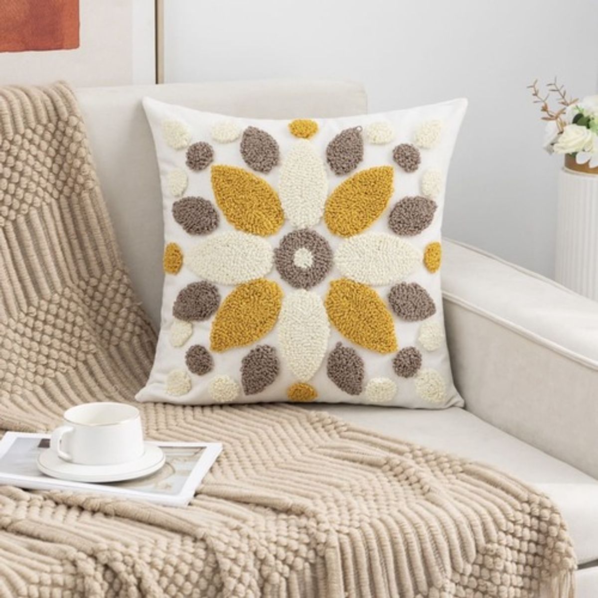 GENERICO - SET 4 FUNDA PARA COJIN MODELO BOHO 45X45 C9