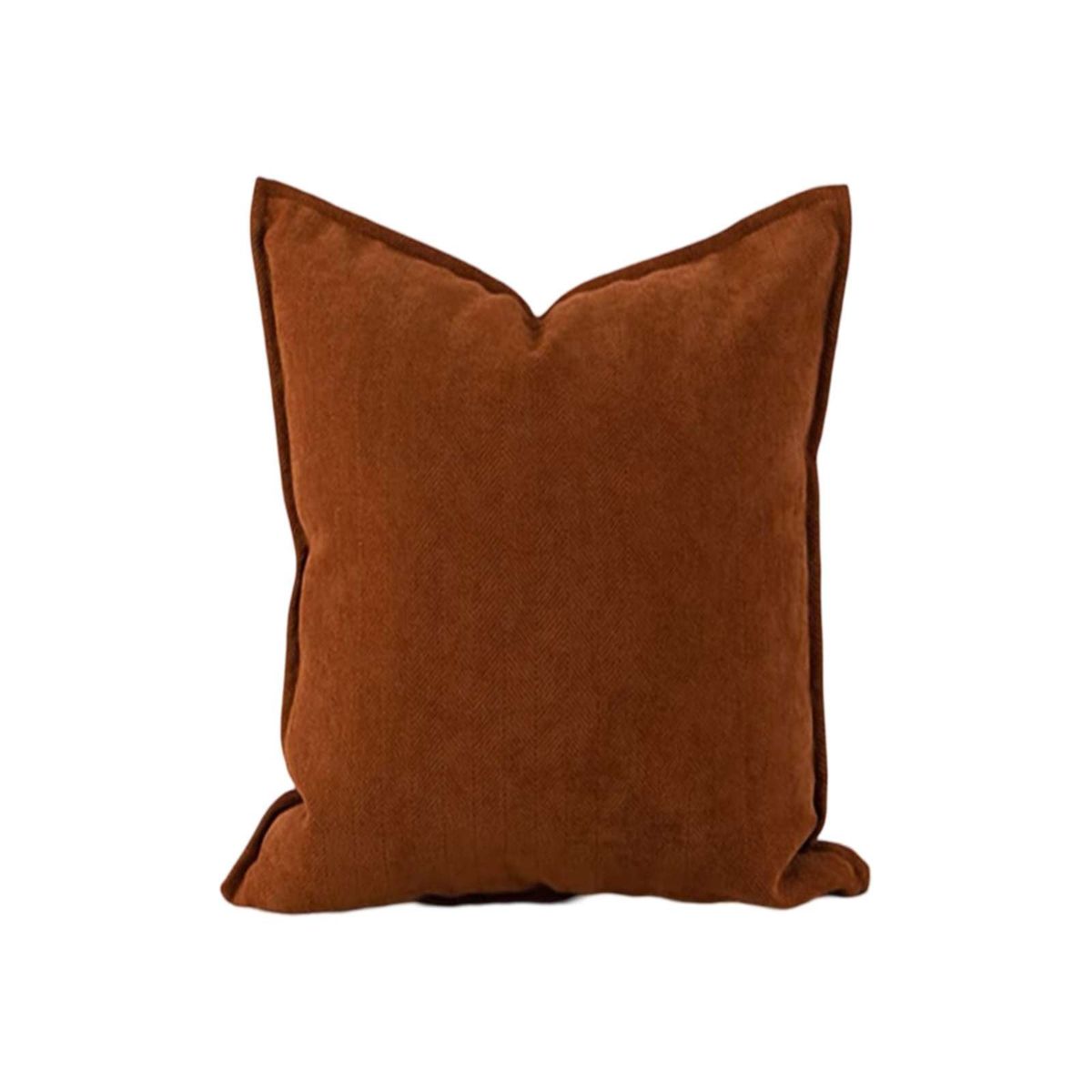 GENERICO - JUEGO DE 2  FUNDAS CHENILLE LISO 45 x 45 cm TERRACOTA