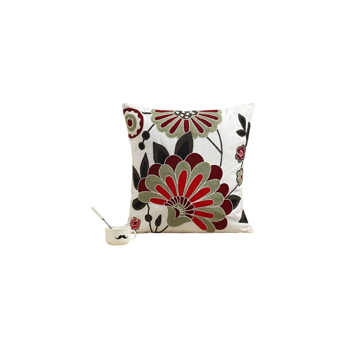 GENERICO - SET DE 2 FUNDAS BORDADAS 45x45  C7