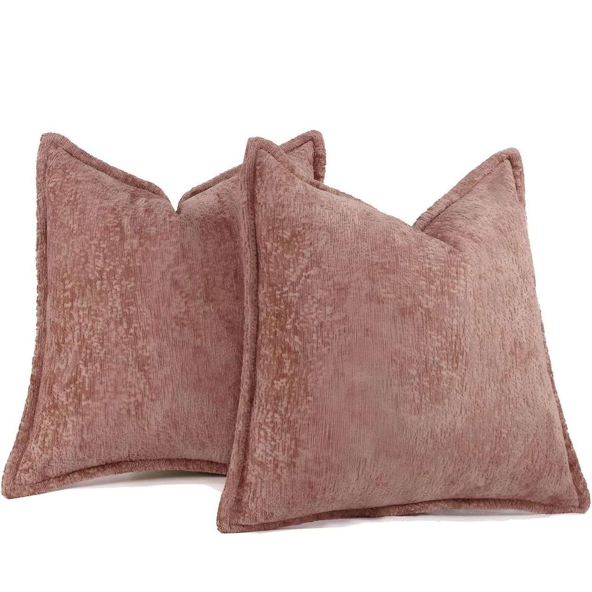 GENERICO - SET DE 2 FUNDAS DE COJIN CHENILLE 45x45 ROSA…