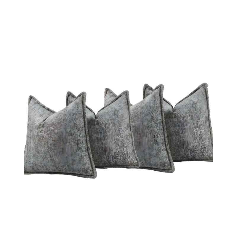 GENERICO - SET DE 4 FUNDAS DE COJIN CHENILLE 45x45 GRIS