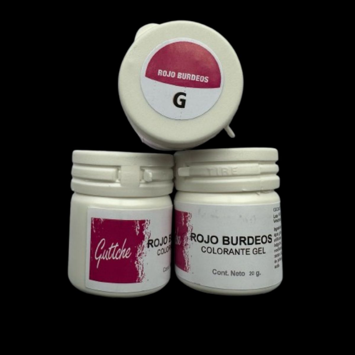 GENERICO - Colorante Gel Rojo Burdeo Comestible Reposteria Guttche 20g