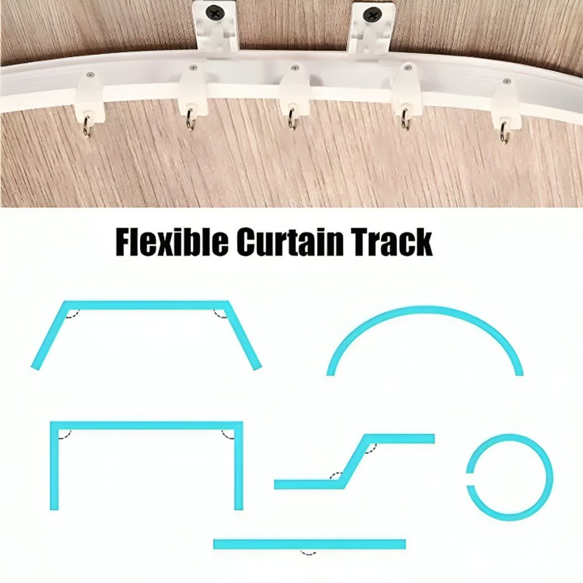 GENERICO - Riel Para Cortina De Techo Riel De Techo Soporte 5mts