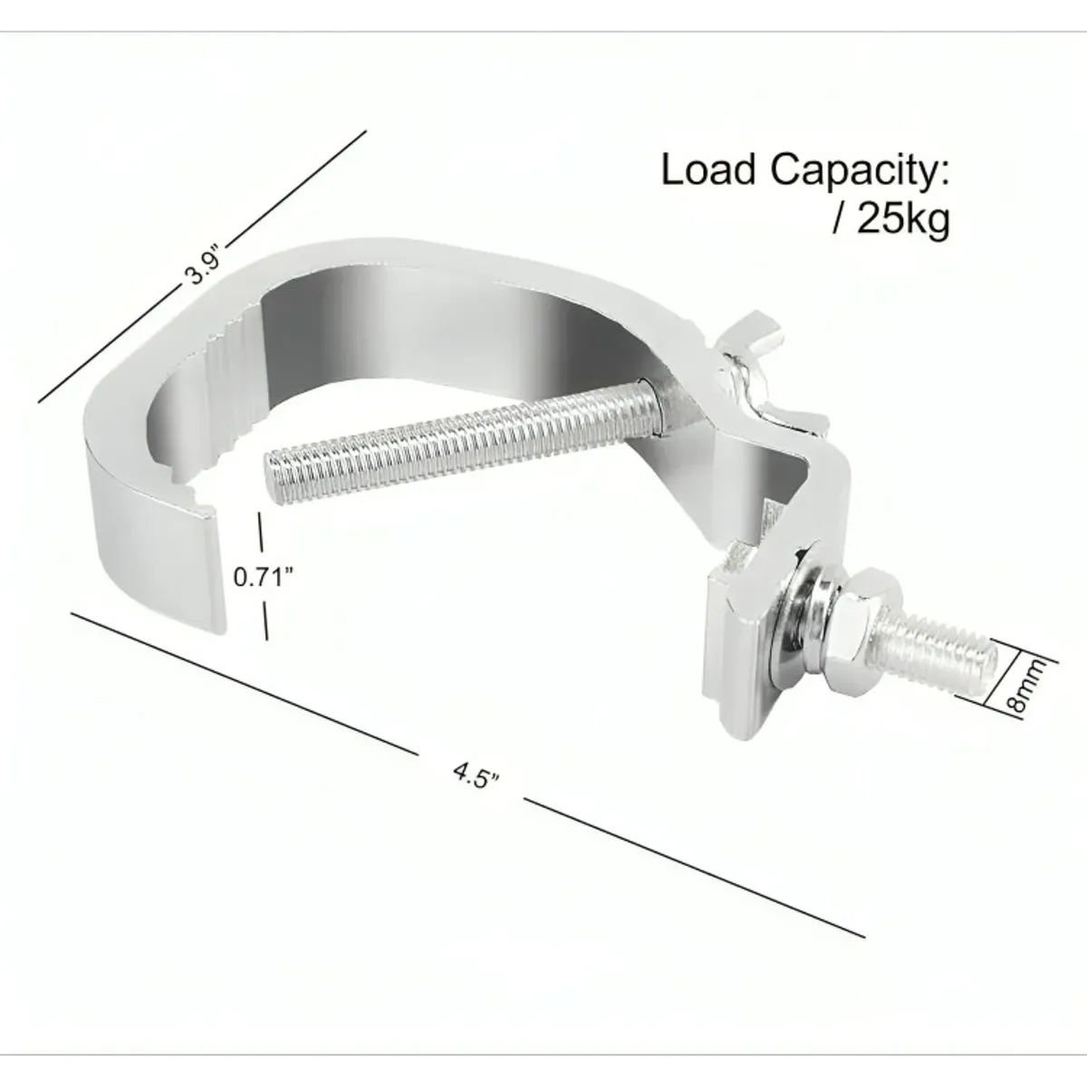 GENERICO - Clamp Soporte Abrazadera De Aluminio Para Ilumincacion