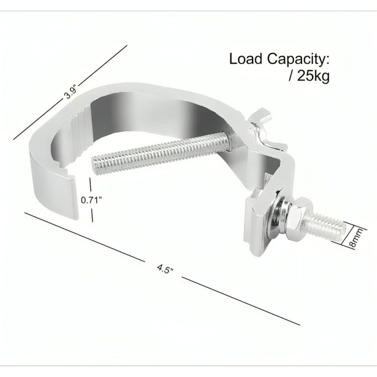 GENERICO - Clamp Soporte Abrazadera De Aluminio Para Ilumincacion