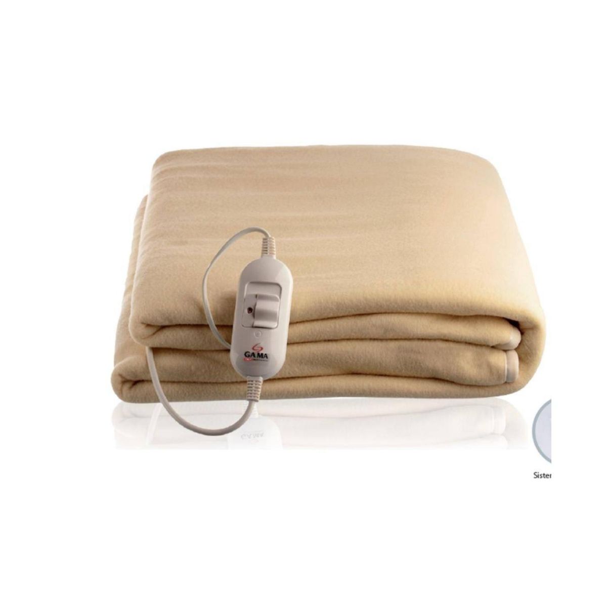 GAMA - Calienta Cama 1 Plaza 150x80cm Poliester Beige Gama