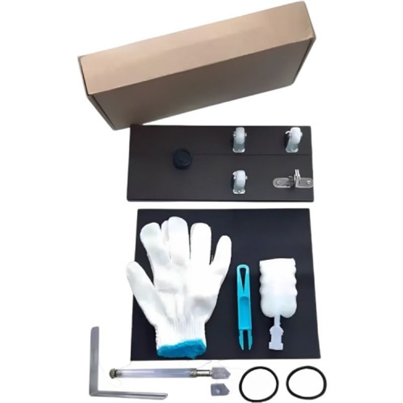 GENERICO - Cortador Botella Vidrio Base Metalica Kit Con Accesorios.