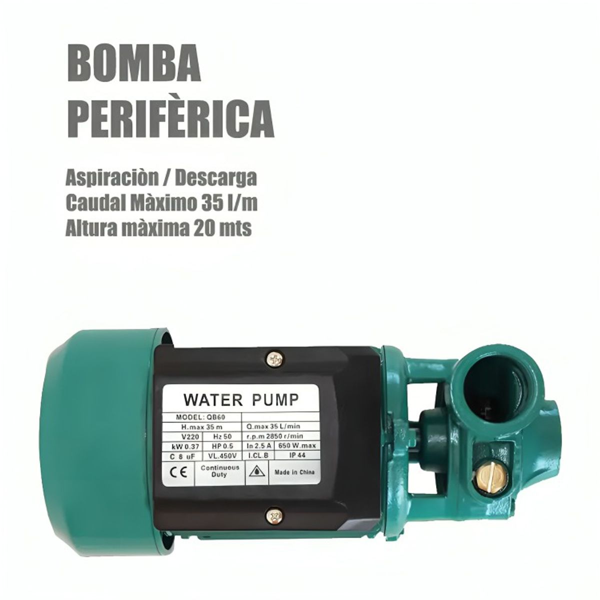 GENERICO - Bomba De Agua Periférica 05hp 35lmin Qb60 220v