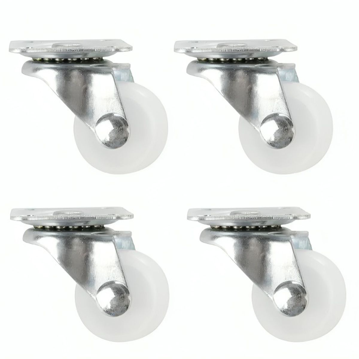 GENERICO - Pack 4 Ruedas Giratorias Sin Freno 2 Pulgadas