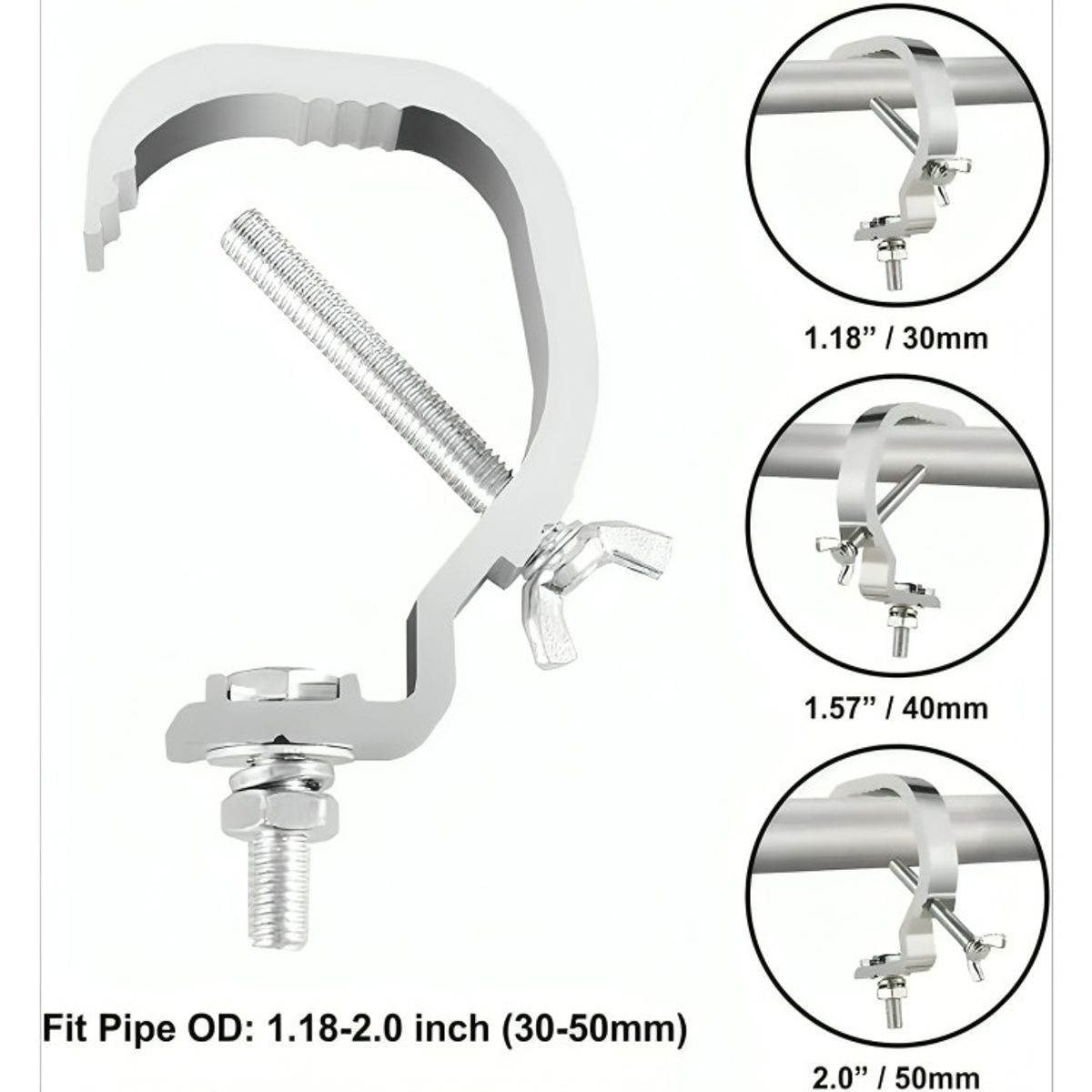 GENERICO - Clamp Soporte Abrazadera De Aluminio Para Ilumincacion.
