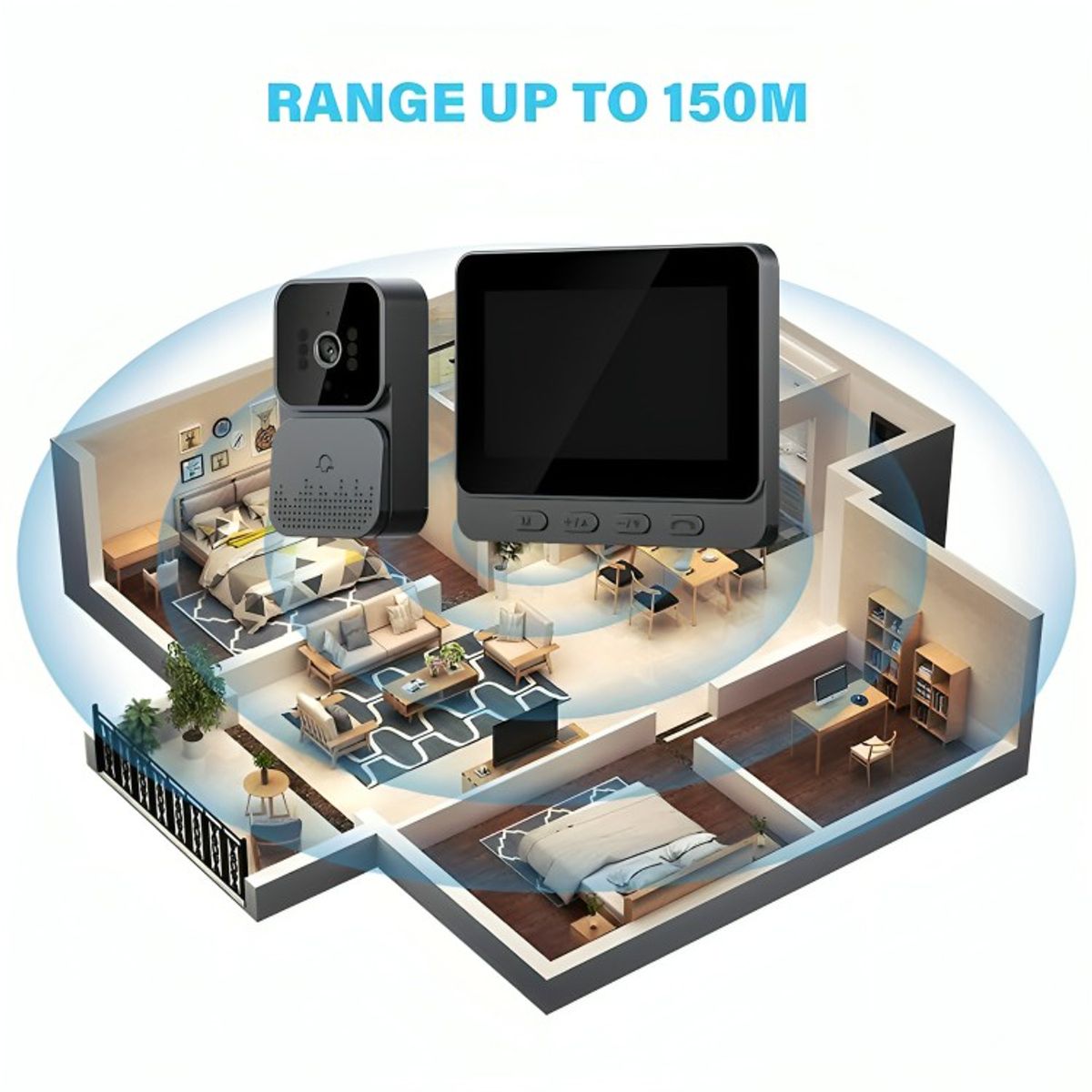 GENERICO - Citofono Timbre Camara Inalambrico Con Pantalla 43 Lcd