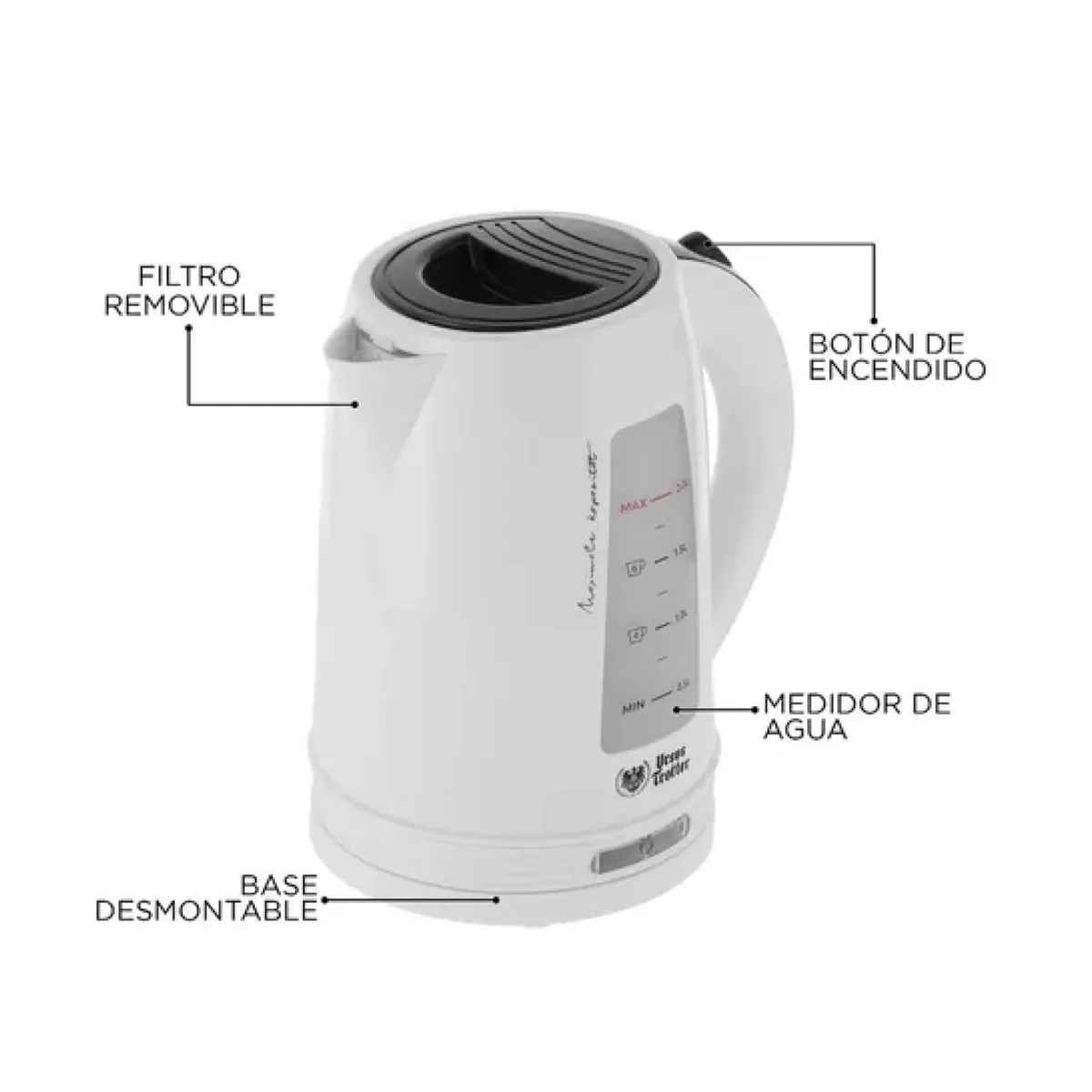 URSUS TROTTER - Hervidor Electrico 2000ml Blanco Ut-Klar20Pw Ursus Trotter