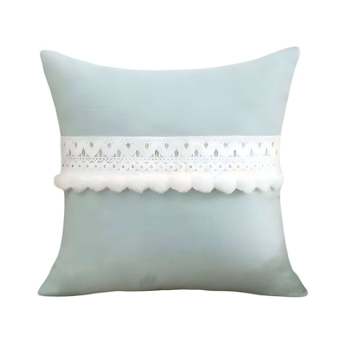 GENERICO - JUEGO DE 2 FUNDAS DE COJIN CON POMPON 45x45 f-04