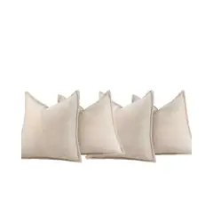 GENERICO - SET DE 4 FUNDAS DE COJIN CHENILLE 45x45 BLANCO