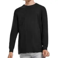 MPROPIA - Polera Negra Manga Larga Niños Algodon 100…