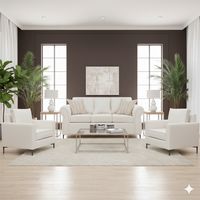 Living 311 Singapur Crudo sofa 3 cuerpos + 2 poltronas con resortes