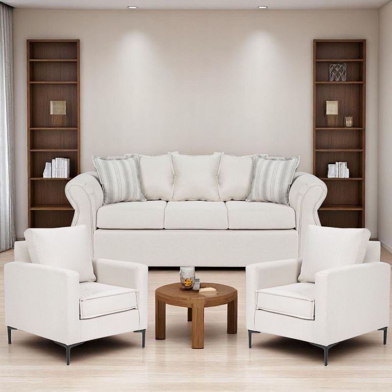 SITIAL HOME - Living 311 Singapur Crudo sofa 3 cuerpos mas dos poltronas resortes
