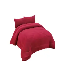 GENERICO - CUBRECAMA DE INVIERNO PLAZA Y MEDIA ROJO