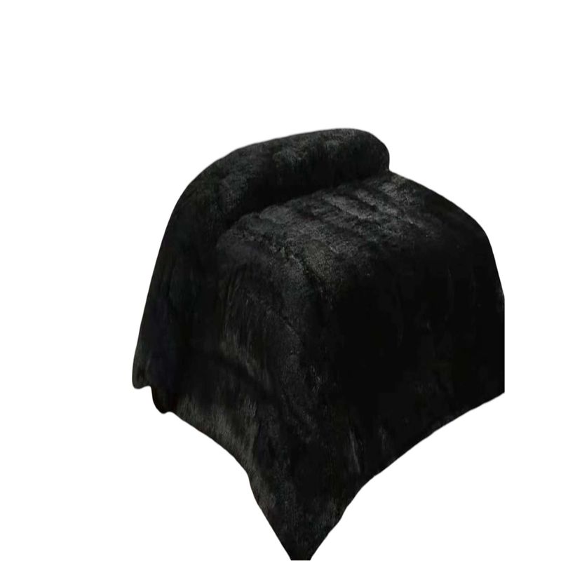 GENERICO - CUBRECAMA PELUDO 2 PLAZAS NEGRO