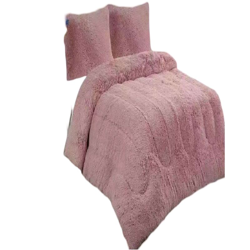 GENERICO - CUBRECAMA PELUDO KING ROSADO