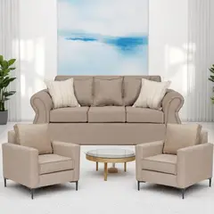 SITIAL HOME - Living 311 Singapur Beige sofa 3 cuerpos mas dos poltronas resortes
