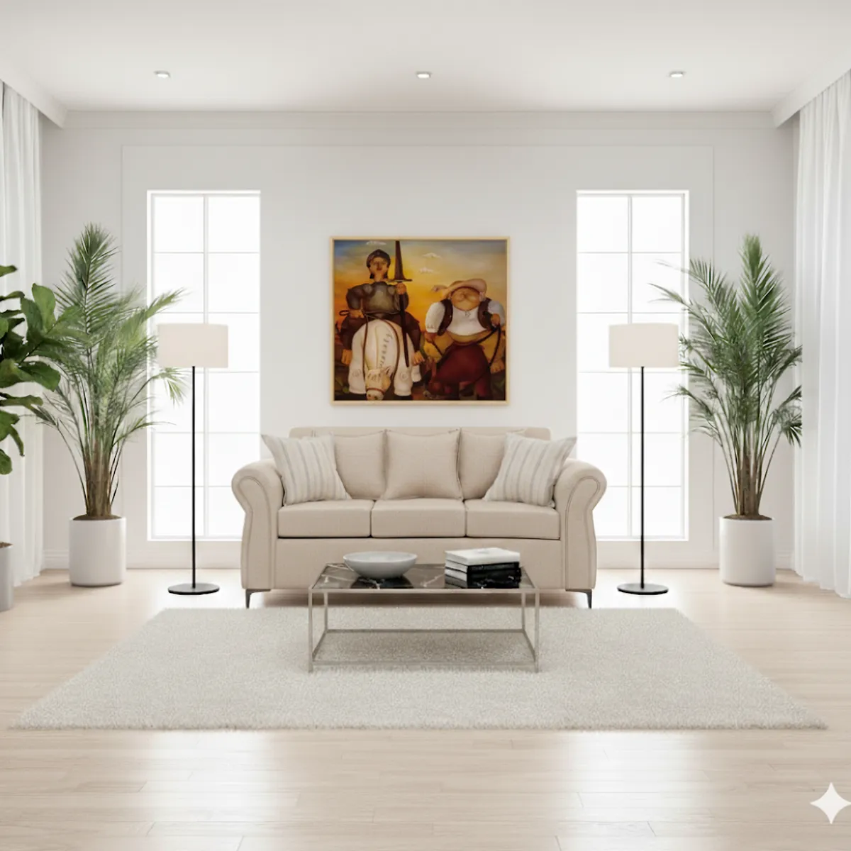 SITIAL HOME - Living 311 Singapur Beige claro sofa 3 cuerpos + 2 poltronas resortes