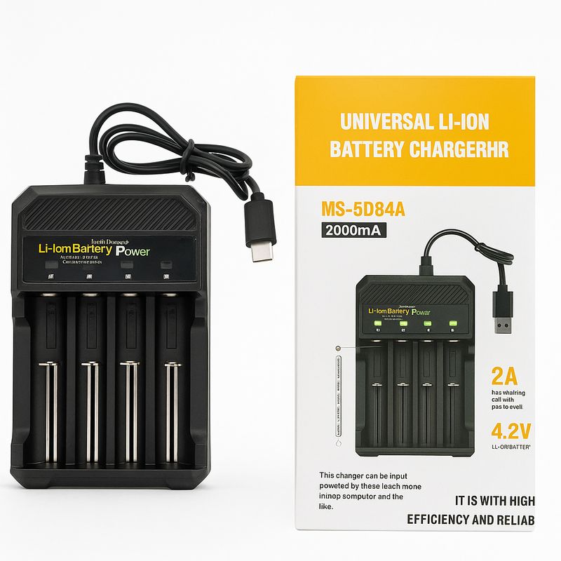 GENERICO - Cargador Inteligente de Baterías Li-ion 37v Usb 4 Compartimientos para Baterías