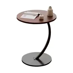 GLOBAL LATIN GROUP - Mesa Lateral con Diseño Curvo para Sala y Dormitorio - Marron - 61