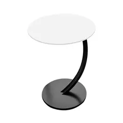 GLOBAL LATIN GROUP - Mesa Lateral con Diseño Curvo – Ideal para Sala y Dormitorio - Negro - 61