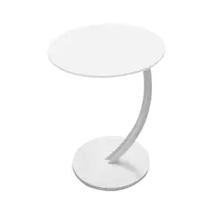GLOBAL LATIN GROUP - Mesa Lateral con Diseño Curvo para Sala y Dormitorio - Blanco - 61