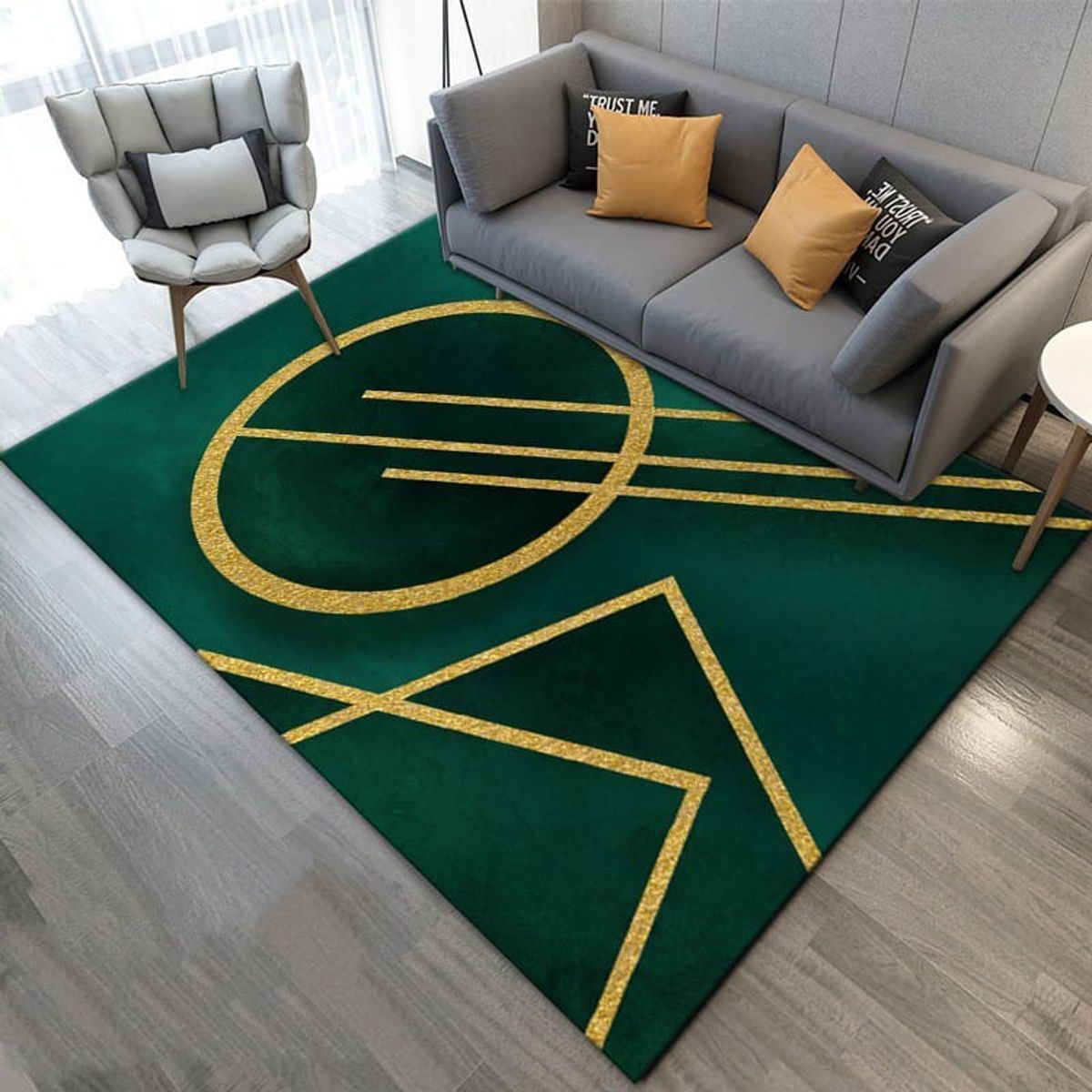GENERICO - Alfombra grande 200x300 KING diseño verde z-26 wym