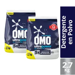 OMO - Pack X2 Detergente Concentrado Polvo Ultra Power 27kg