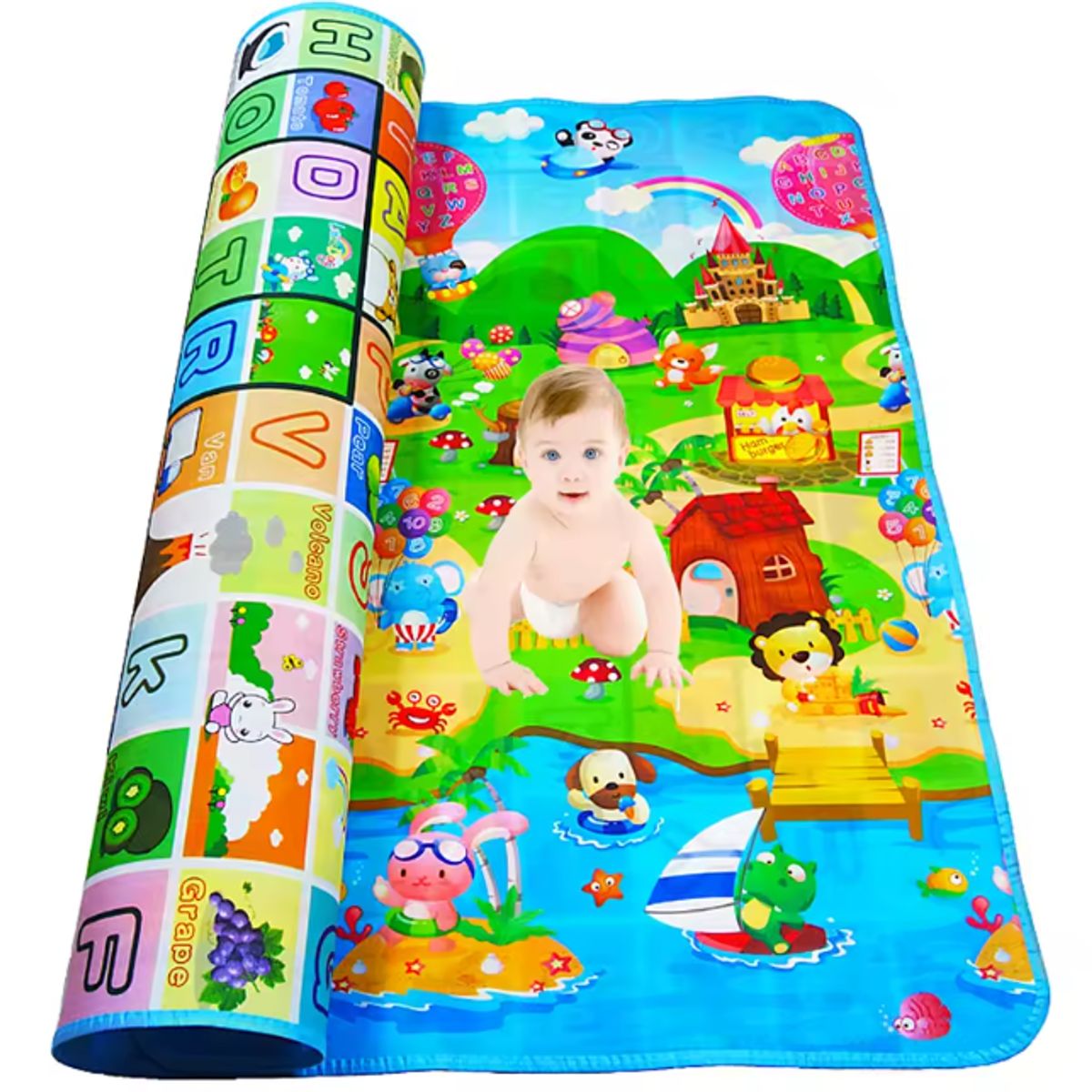 GENERICO - Alfombra Antigolpes Para Niños Bebes Plegable 180x120cm