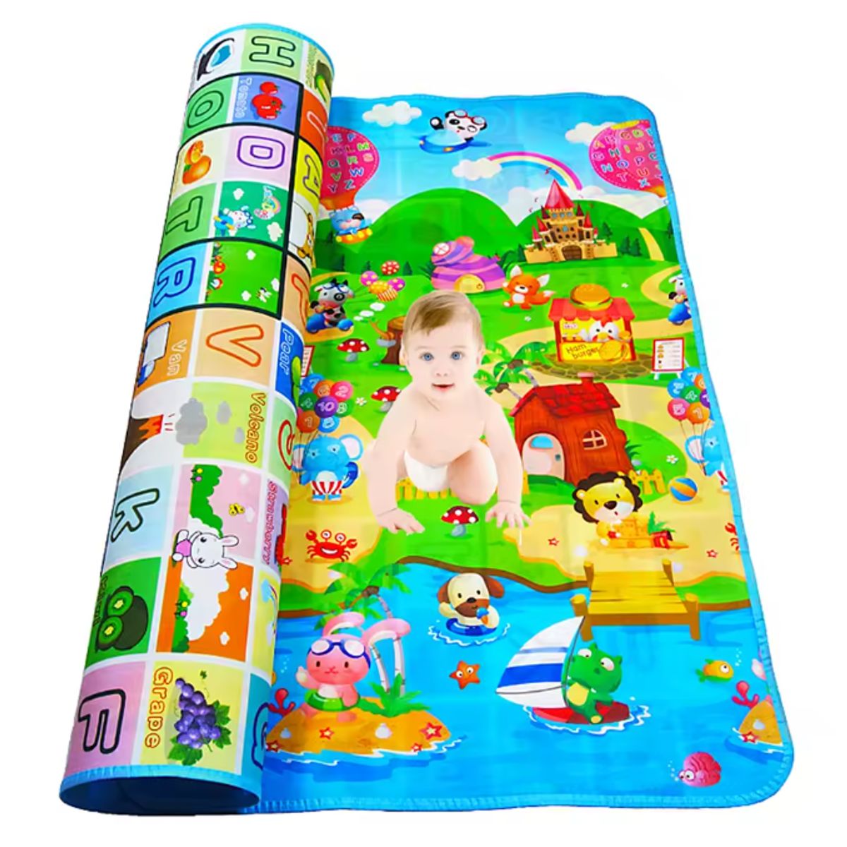 GENERICO - Alfombra Antigolpes Para Niños Bebes Plegable 180x120cm