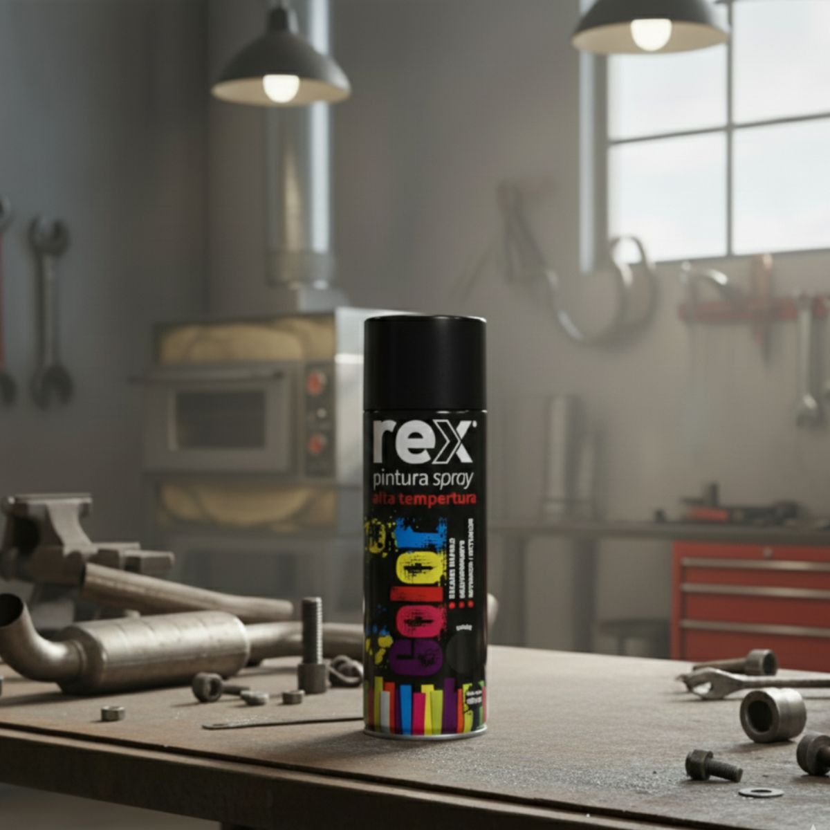 GENERICO - SPRAY ALTA TEMPERATURA NEGRO  400ML REX