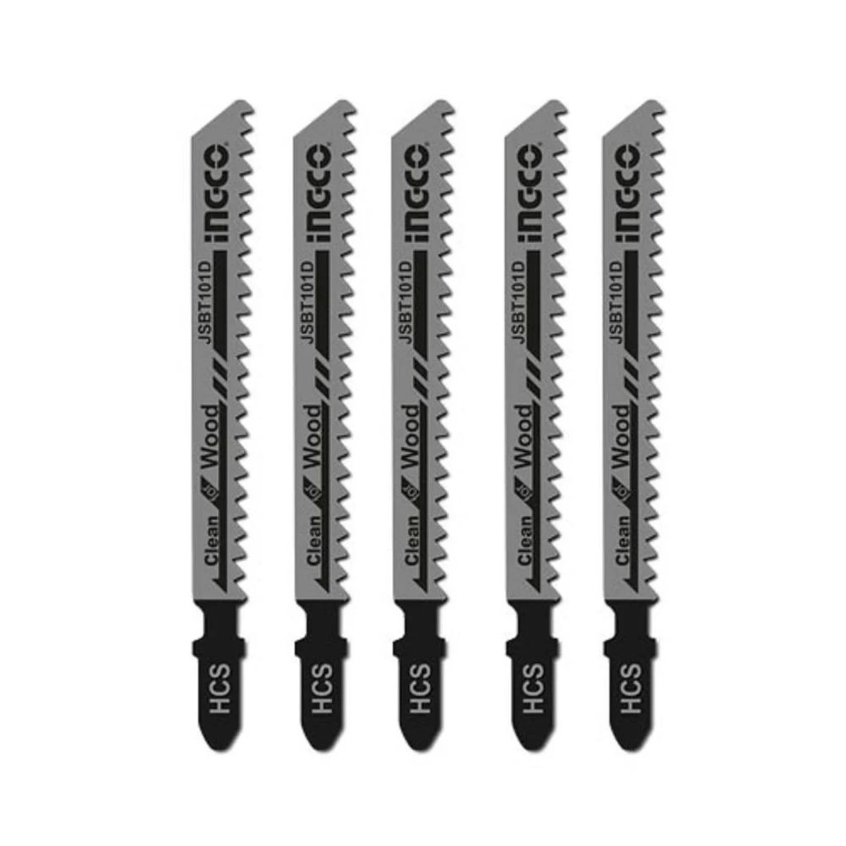 INGCO - Set 5 Hojas Para Sierra Caladora Madera 74 Mm Hcs 6tpi Ingco