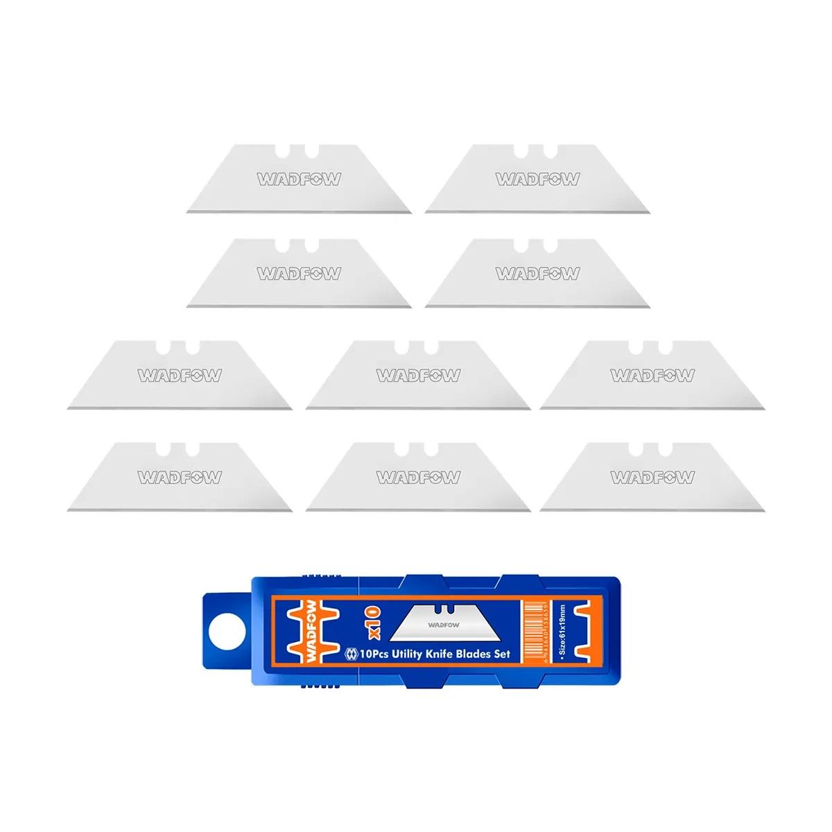 WADFOW - Set Pack 10 Und Repuesto Cuchillo Cartonero Wadfow 61x19 Mm