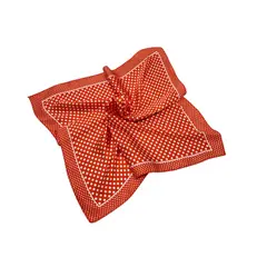 ETERNIUM - Pañuelo Satinado Mujer color Rojo diseño Lunares blancos 50x50 cms