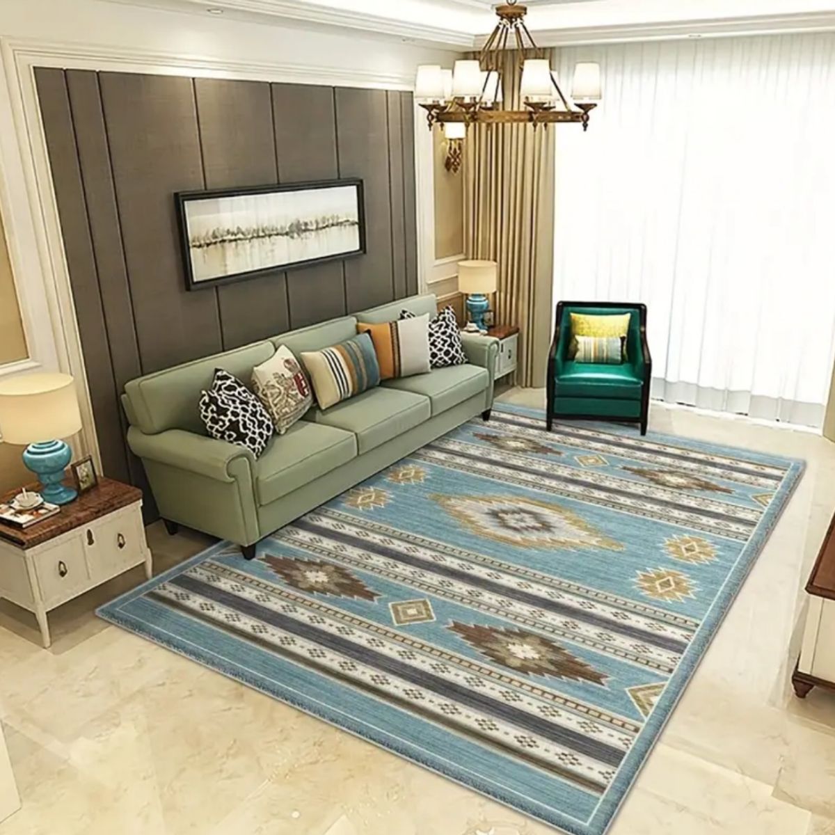 GENERICO - Alfombras Lisas Antideslizantes 150x200 Diseños 3d De Living