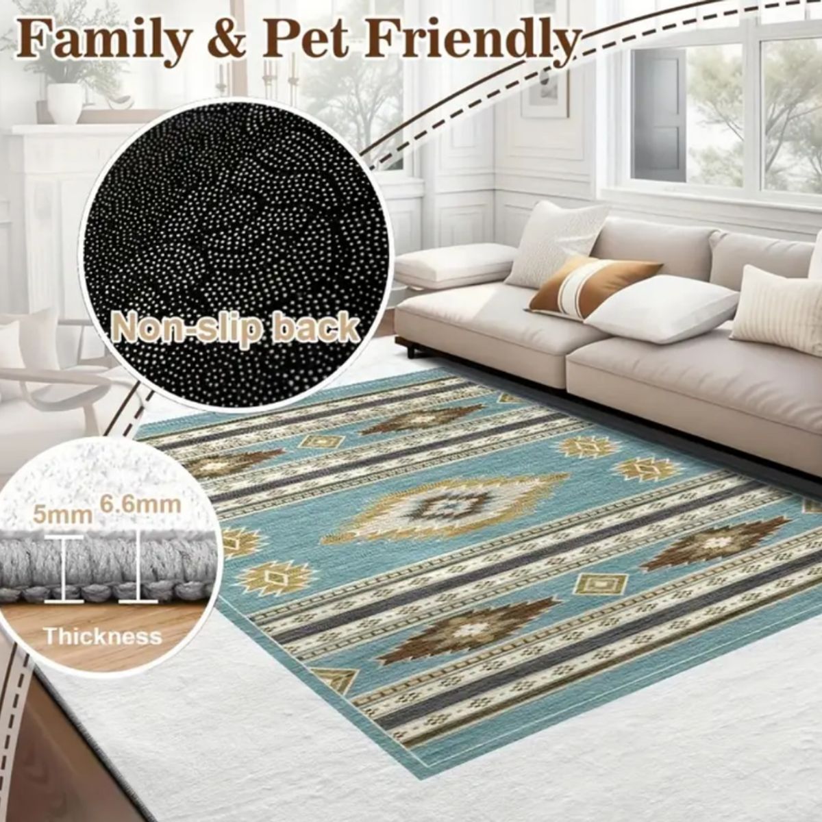 GENERICO - Alfombras Lisas Antideslizantes 150x200 Diseños 3d De Living