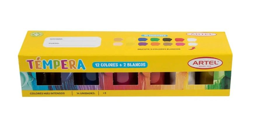 Caja de Tempera 12 Colores