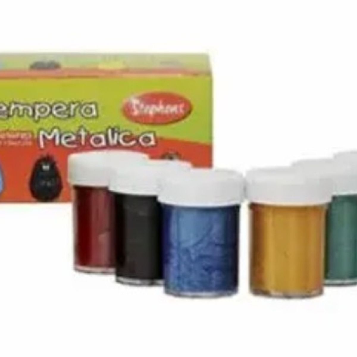 GENERICO - Caja de Tempera 6 Colores Metalica