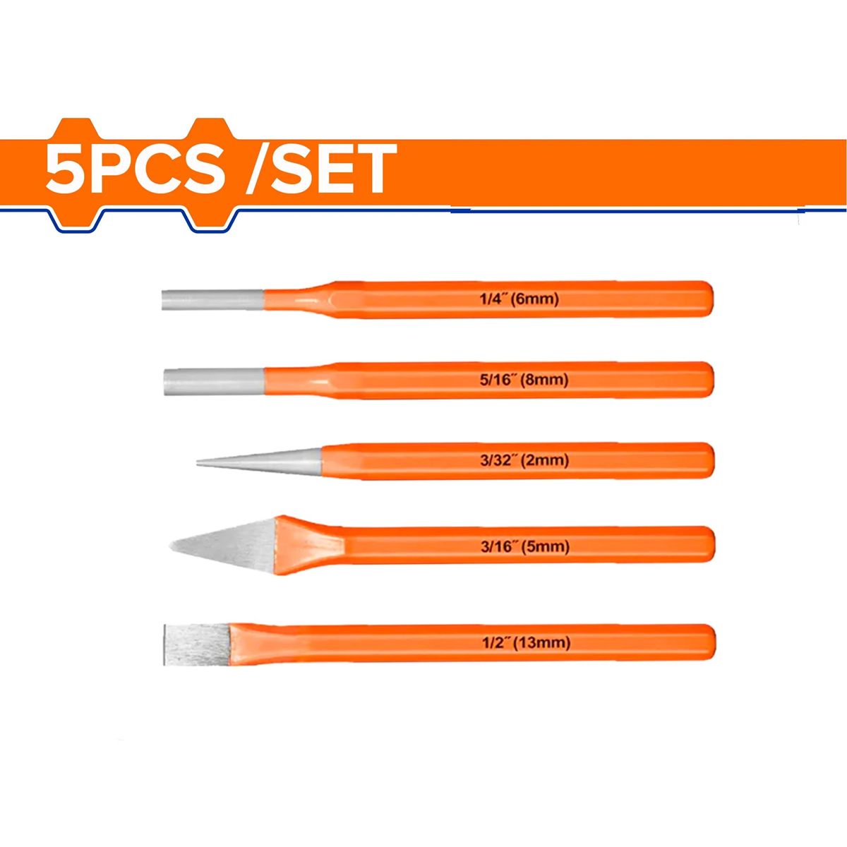 WADFOW - Juego De Cinceles Punzones Botadorees 5 Pzs Wadfow Wcc8395