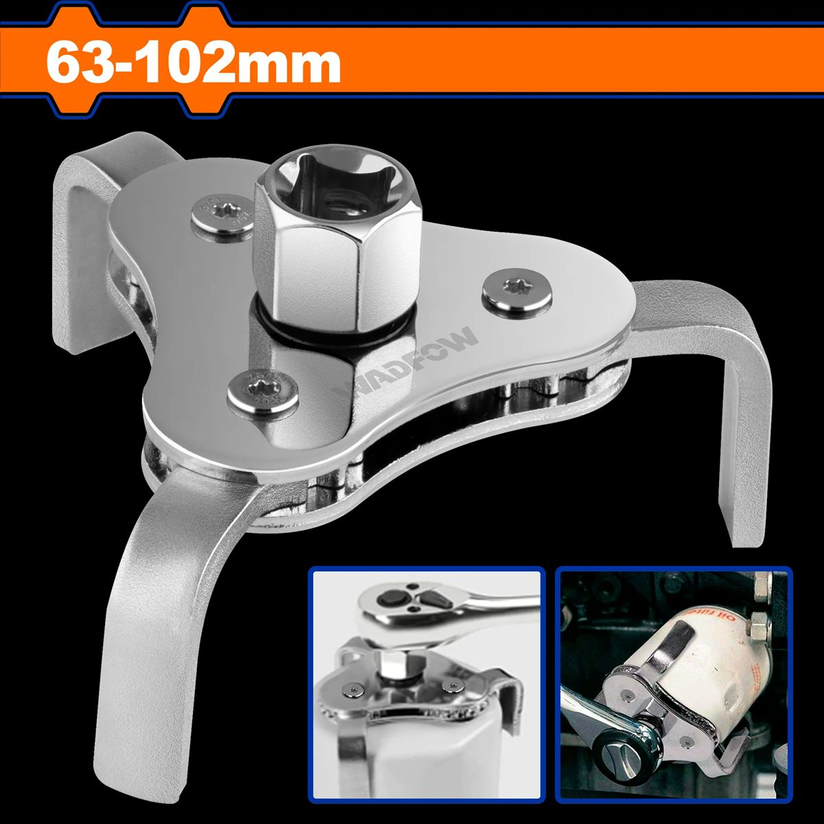 WADFOW - Llave Araña Para Filtro De Aceite 12 - 38 63-102 Mm Wadfow